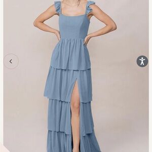 NWT Bridesmaid Dress - French Blue Tiered Ruffles